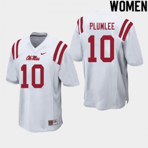 Women John Rhys Plumlee White Ole Miss College Football #10 Jersey 899846-564