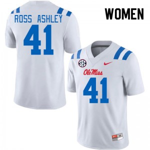 Women John Ross Ashley White University of Mississippi 2024 New College Football #41 Jersey 610851-921