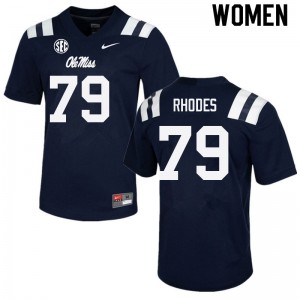 Women Jordan Rhodes Navy Ole Miss College Football #79 Jersey 976200-464