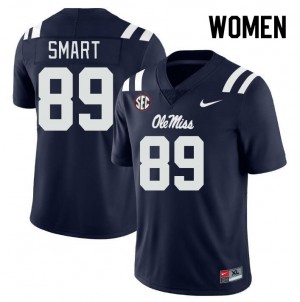 Women Jordan Smart Navy Ole Miss College Football #89 Jersey 569417-325