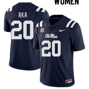 Women Joshua Aka Navy Rebels College Football #20 Jersey 374099-200