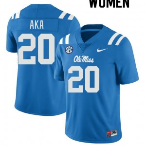 Women Joshua Aka Powder Blue University of Mississippi College Football #20 Jersey 597663-303