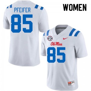 Women Joshua Pfeifer White Rebels 2024 New College Football #85 Jersey 881009-848