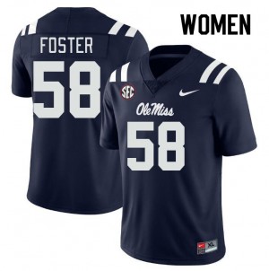 Women Jude Foster Navy University of Mississippi College Football #58 Jersey 847435-100
