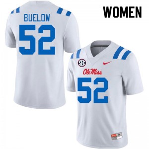 Women Julius Buelow White University of Mississippi 2024 New College Football #52 Jersey 290894-934