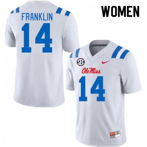 Women Kam Franklin White Ole Miss 2024 New College Football #14 Jersey 827056-261