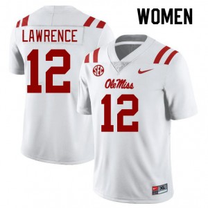 Women Key Lawrence White Ole Miss Rebels College Football #12 Jersey 997721-985