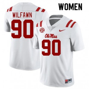 Women Kortlen Wilfawn White Ole Miss College Football #90 Jersey 620539-941
