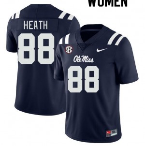 Women Kyirin Heath Navy Rebels College Football #88 Jersey 978319-325
