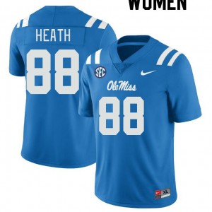 Women Kyirin Heath Powder Blue University of Mississippi College Football #88 Jersey 744209-724
