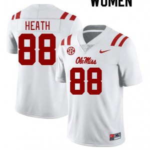 Women Kyirin Heath White Ole Miss College Football #88 Jersey 403960-951