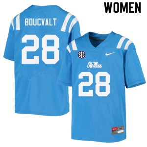 Women Lex Boucvalt Powder Blue Ole Miss College Football #28 Jersey 334088-532