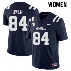 Women Mac Owen Navy University of Mississippi College Football #84 Jersey 956996-475