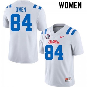 Women Mac Owen White Rebels 2024 New College Football #84 Jersey 909568-833