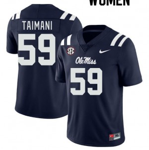 Women Mana Taimani Navy Ole Miss Rebels College Football #59 Jersey 957641-115