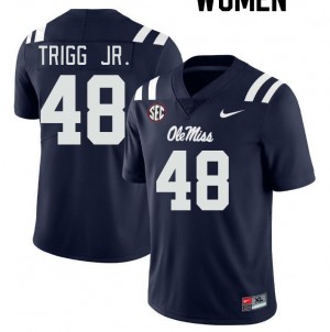 Women Mark Trigg Jr. Navy Rebels College Football #48 Jersey 822214-218