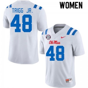 Women Mark Trigg Jr. White Ole Miss Rebels 2024 New College Football #48 Jersey 604739-558