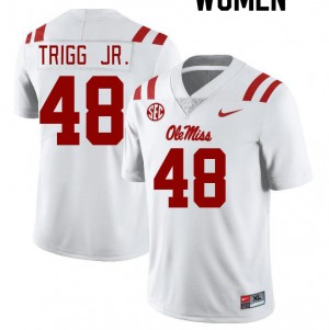 Women Mark Trigg Jr. White Ole Miss College Football #48 Jersey 168777-749