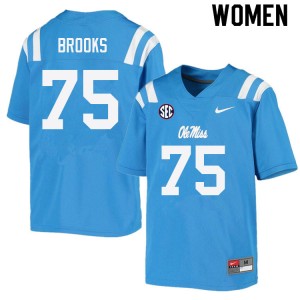 Women Mason Brooks Powder Blue Ole Miss College Football #75 Jersey 158424-647