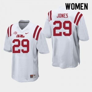 Women Matt Jones White Ole Miss College Football #29 Jersey 403998-314