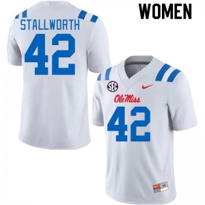 Women Micah Stallworth White Ole Miss Rebels 2024 New College Football #42 Jersey 439760-252