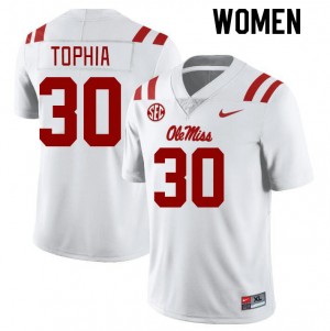 Women Nagari Tophia White Ole Miss College Football #30 Jersey 933399-438