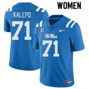 Women Nate Kalepo Powder Blue Ole Miss College Football #71 Jersey 225853-774