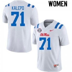 Women Nate Kalepo White Ole Miss 2024 New College Football #71 Jersey 130869-107
