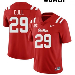 Women Nick Cull Red University of Mississippi College Football #29 Jersey 765019-892