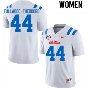Women Nyseer Fullwood-Theodore White Ole Miss Rebels 2024 New College Football #44 Jersey 943302-754