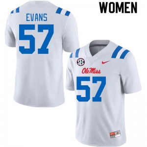 Women Paris Evans White Ole Miss 2024 New College Football #57 Jersey 663368-953
