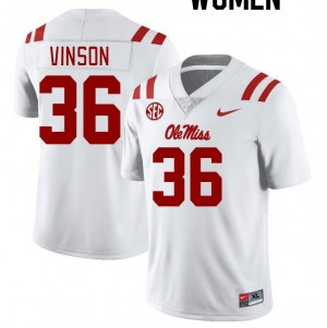 Women Rayf Vinson White Ole Miss College Football #36 Jersey 683918-653