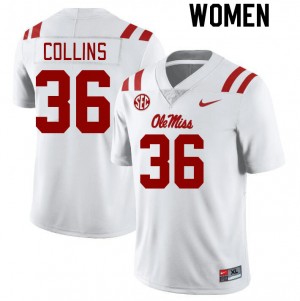 Women Raymond Collins White Ole Miss College Football #36 Jersey 751900-507