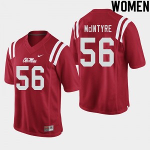 Women Reece McIntyre Red University of Mississippi College Football #56 Jersey 464361-685