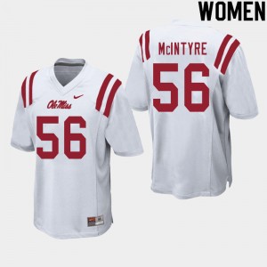 Women Reece McIntyre White University of Mississippi College Football #56 Jersey 680926-757