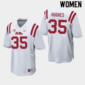 Women Reginald Hughes White Ole Miss College Football #35 Jersey 247148-267