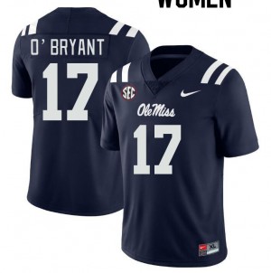 Women Richard O'Bryant Navy Ole Miss Rebels College Football #17 Jersey 317163-711