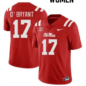 Women Richard O'Bryant Red Ole Miss College Football #17 Jersey 547117-771