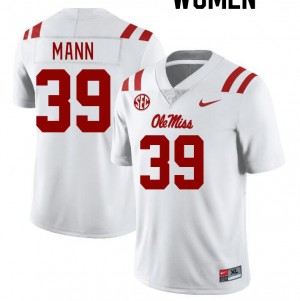 Women Skielar Mann White Ole Miss College Football #39 Jersey 510104-906