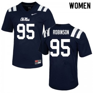 Women Tavius Robinson Navy Ole Miss Rebels College Football #95 Jersey 339833-680