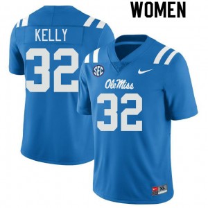 Women Torian Kelly Powder Blue University of Mississippi College Football #32 Jersey 205513-879