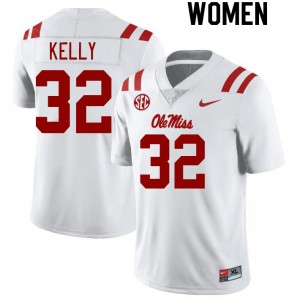 Women Torian Kelly White Ole Miss College Football #32 Jersey 982782-129