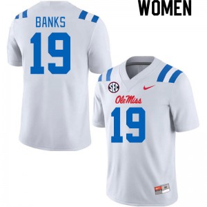 Women Travaris Banks White Ole Miss 2024 New College Football #19 Jersey 886814-672