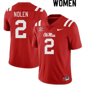 Women Walter Nolen Red University of Mississippi College Football #2 Jersey 528000-839