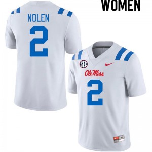 Women Walter Nolen White Rebels 2024 New College Football #2 Jersey 821322-795