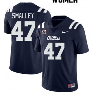 Women Wyatt Smalley Navy Ole Miss Rebels College Football #47 Jersey 709971-623