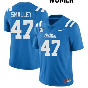 Women Wyatt Smalley Powder Blue Ole Miss College Football #47 Jersey 708888-540