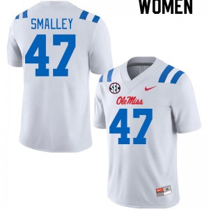 Women Wyatt Smalley White University of Mississippi 2024 New College Football #47 Jersey 844409-779