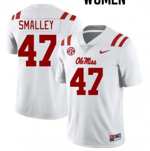 Women Wyatt Smalley White University of Mississippi College Football #47 Jersey 230535-192