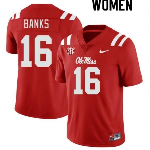 Women Yam Banks Red Rebels College Football #16 Jersey 589136-698